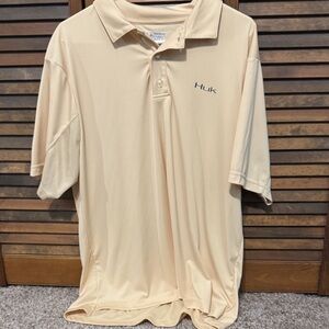 Huk Men's Light Tan Polo Shirt
